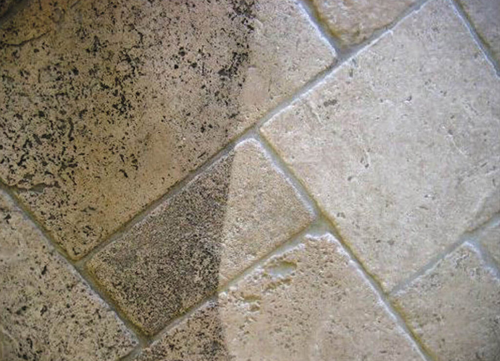 before and after of a tile and grout deep cleaning